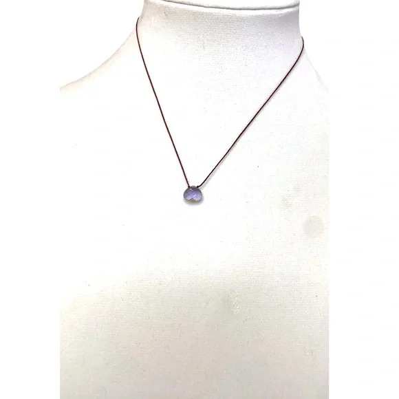 Delicate Amethyst Corded Necklace - Picture 2 of 5